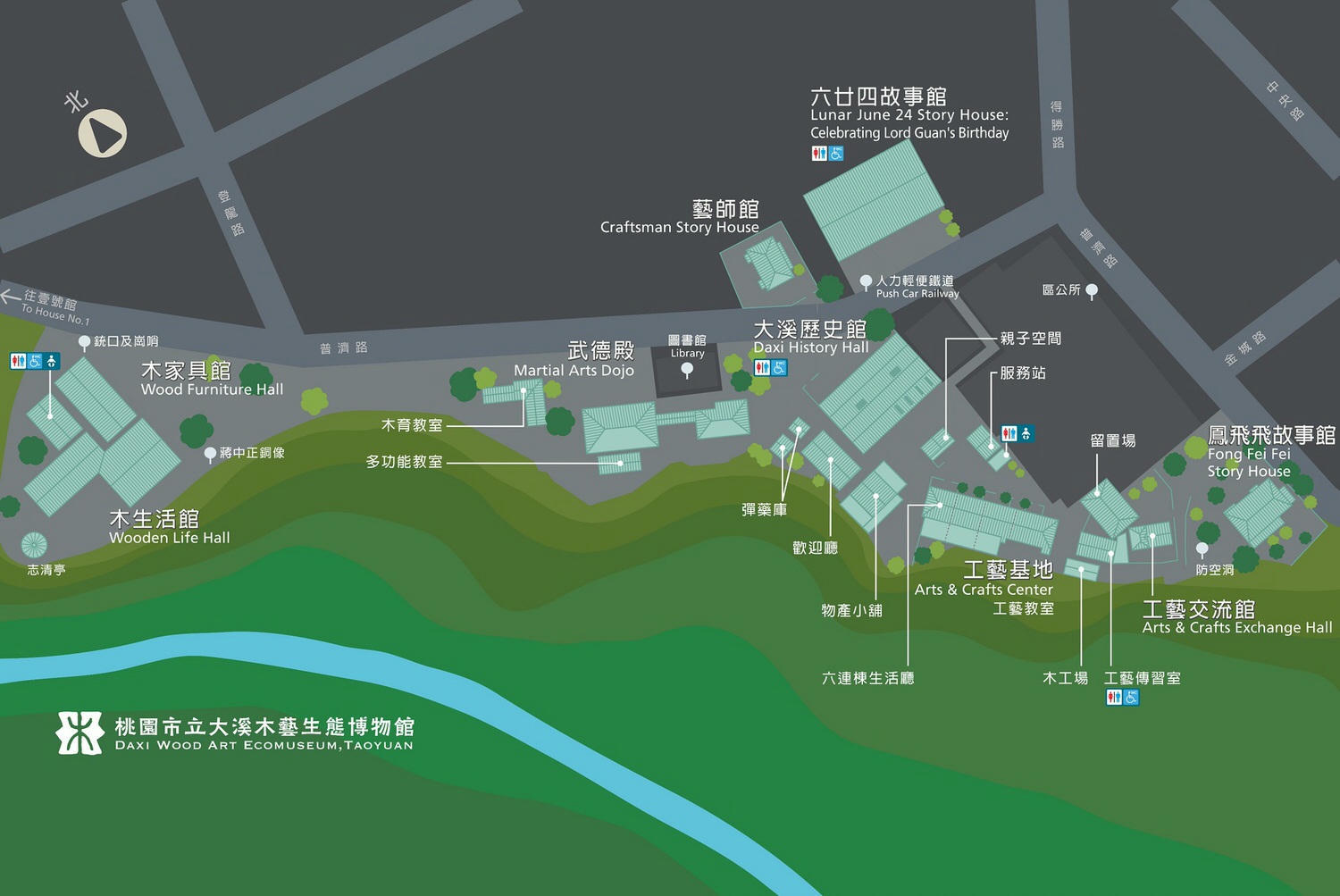 桃園大溪景點|大溪木藝生態博物館.不只有大溪老街!1秒帶你來到日本,漫步在文藝老宅中 - 第3張圖 大溪木藝生態博物館地圖