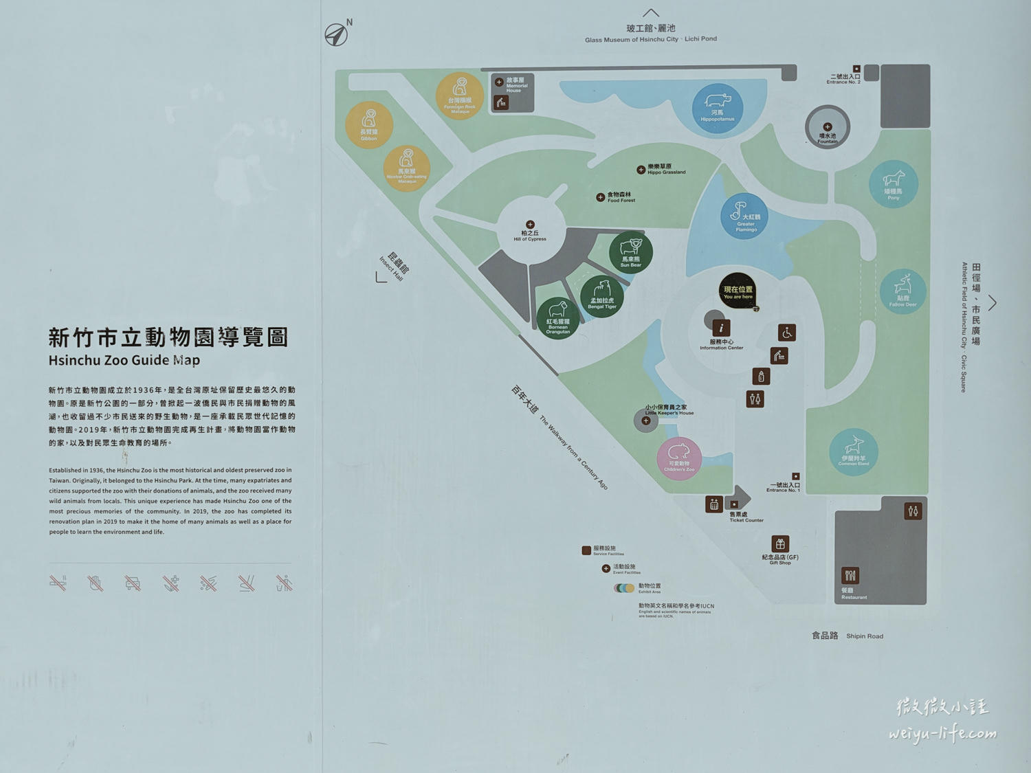 新竹東區景點|新竹市立動物園.一座為動物而生、小而美的動物公園 - 第19張圖 新竹市立動物園導覽圖